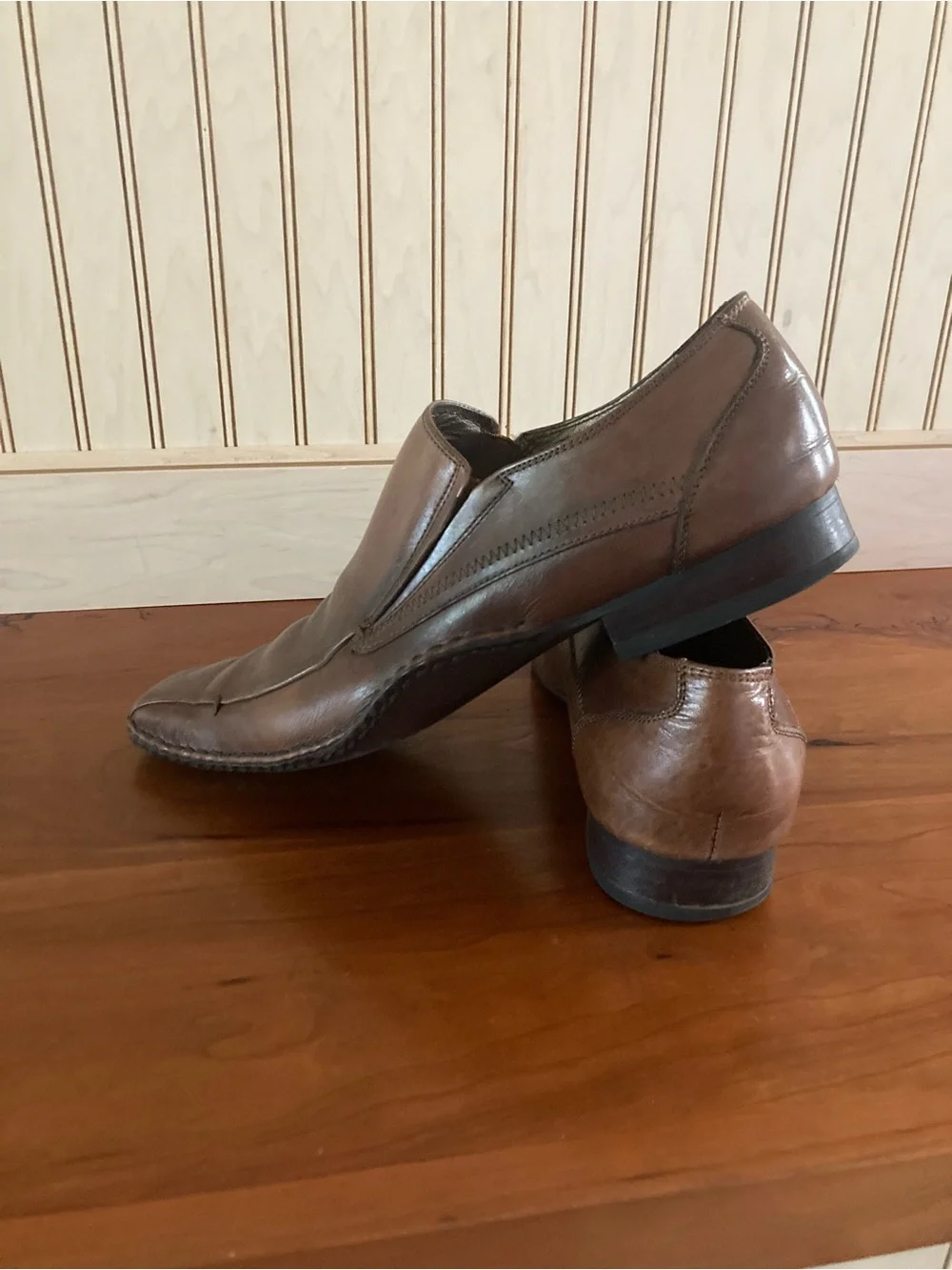 Steve Madden Brown Leather Slip-On Loafers